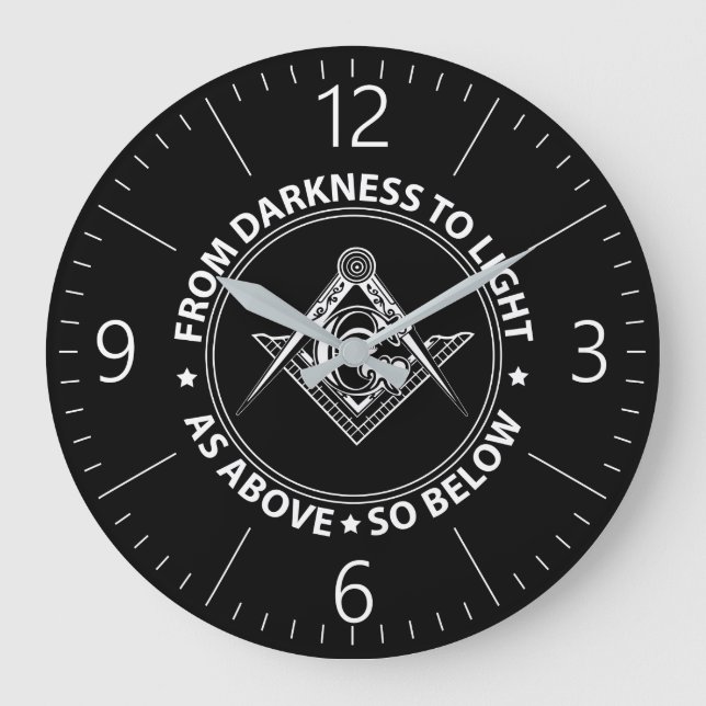 Freimaureremblem Große Wanduhr (Vorderseite)
