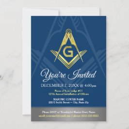 Freimaurerische Einladungen | Navy Blue and Gold F