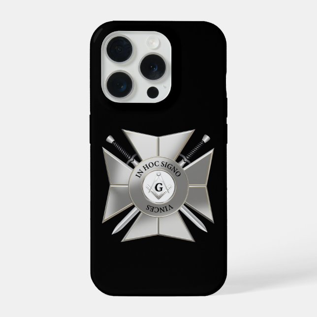 Freimaurerkreuz iPhone 15 Pro Hülle (Rückseite)