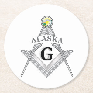 Freimaurerloge des Staat von Alaska Runder Pappuntersetzer