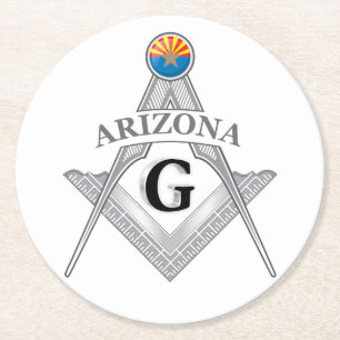 Freimaurerloge des Staat von Arizona Runder Pappuntersetzer