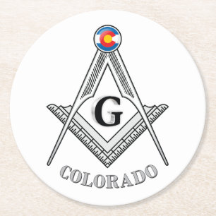 Freimaurerloge des Staat von Colorado Runder Pappuntersetzer