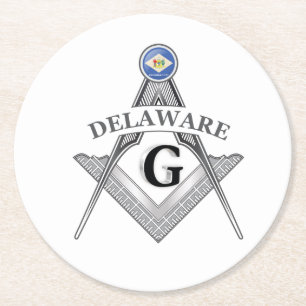 Freimaurerloge des Staat von Delaware Runder Pappuntersetzer