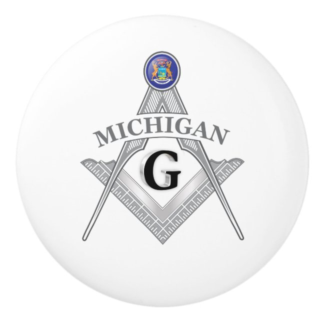 Freimaurerloge des Staat von Michigan Keramikknauf (Vorderseite)