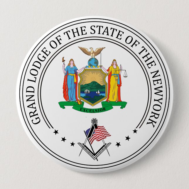 Freimaurerloge des Staat von New York Button (Vorderseite)