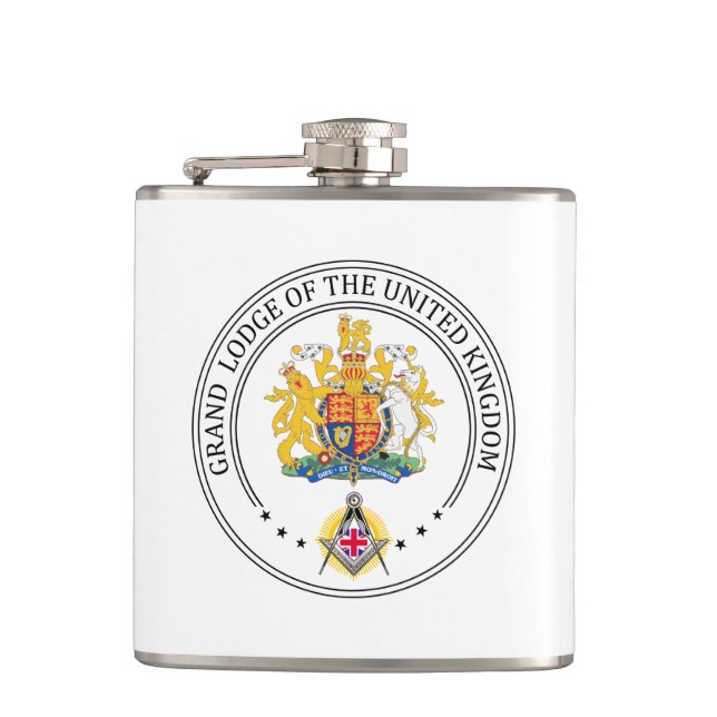 Freimaurerloge Großbritannien Flachmann (Vorderseite)