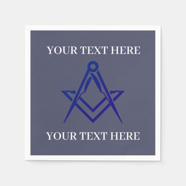 Freimaurerplatz und Compass Blue Serviette (Vorderseite)