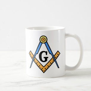 Freimaurerquadrat u. Kompassse Kaffeetasse