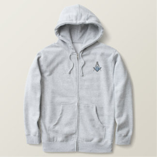 Freimaurerquadrat und Kompass Bestickter Hoodie