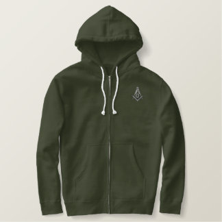 Freimaurerquadrat und Kompass Bestickter Hoodie