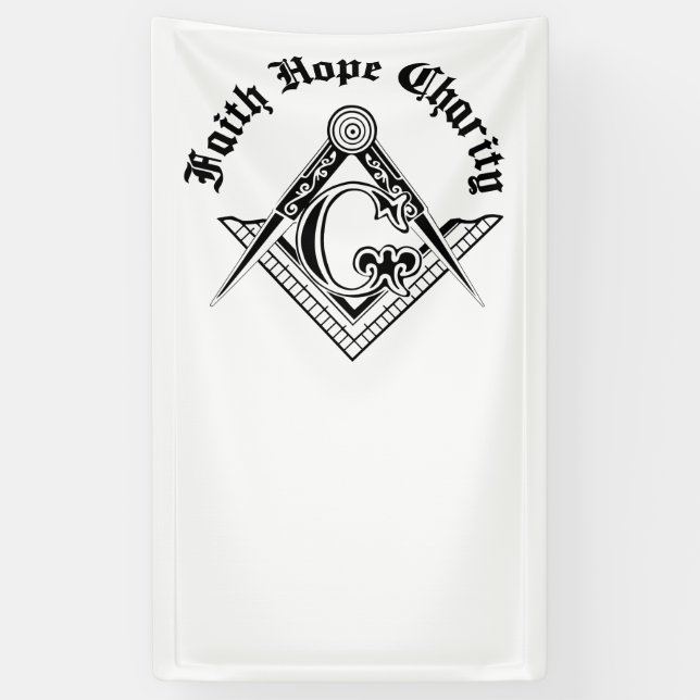 Freimaurersymbol Banner (Vertikal)