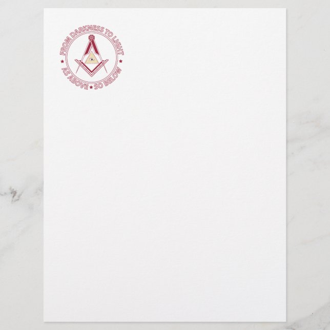 Freimaurersymbol Briefbogen (Vorderseite)