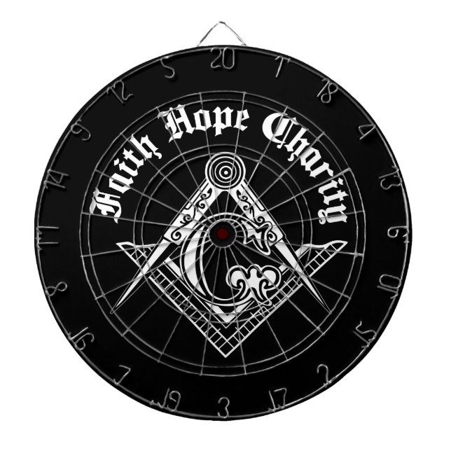 Freimaurersymbol Dartscheibe (vorne)