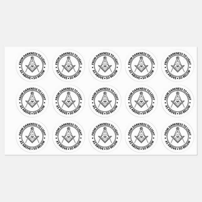Freimaurersymbol Etiketten (Blatt)