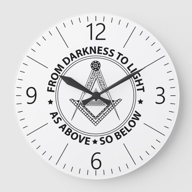 Freimaurersymbol Große Wanduhr (Vorderseite)