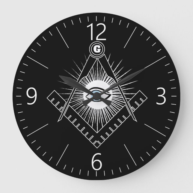 Freimaurersymbol Große Wanduhr (Vorderseite)