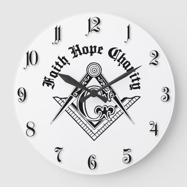 Freimaurersymbol Große Wanduhr (Vorderseite)