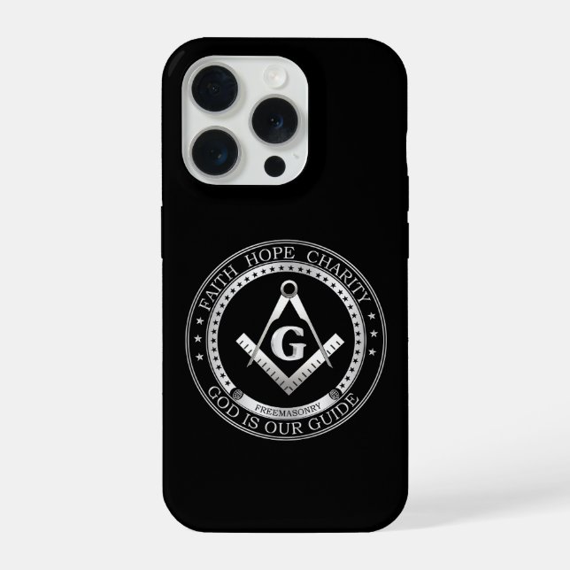 Freimaurersymbol iPhone 15 Pro Hülle (Rückseite)