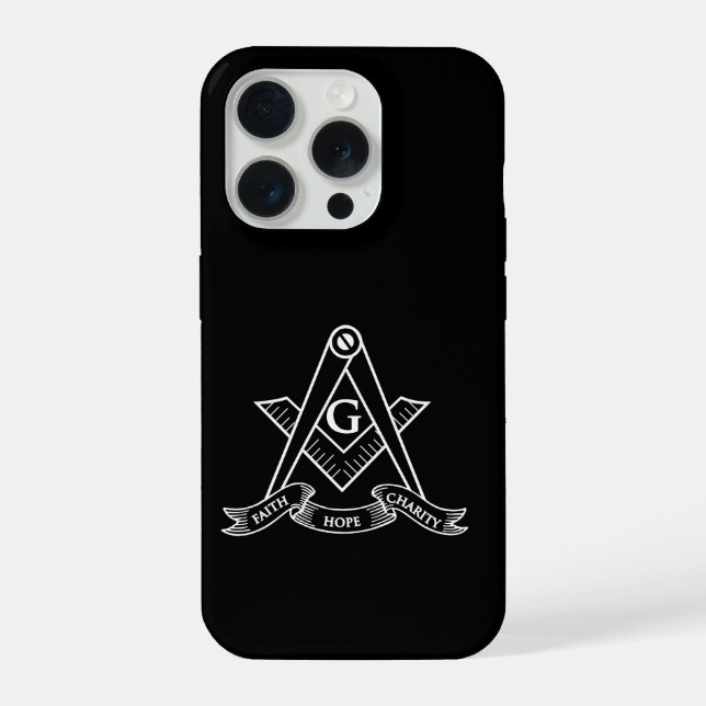 Freimaurersymbol iPhone 15 Pro Hülle (Rückseite)