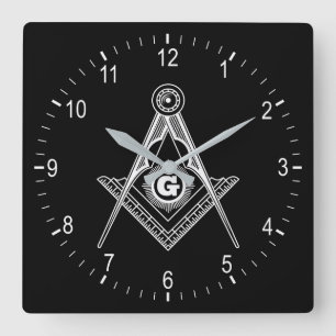 Freimaurersymbol Quadratische Wanduhr