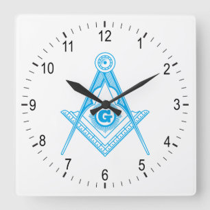Freimaurersymbol Quadratische Wanduhr