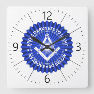 Freimaurersymbol Quadratische Wanduhr