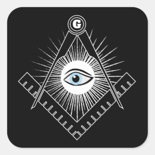 Freimaurersymbol Quadratischer Aufkleber