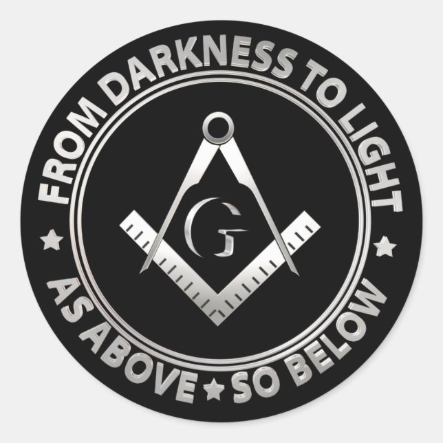 Freimaurersymbol Runder Aufkleber (Vorderseite)