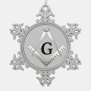 Freimaurersymbol Schneeflocken Zinn-Ornament