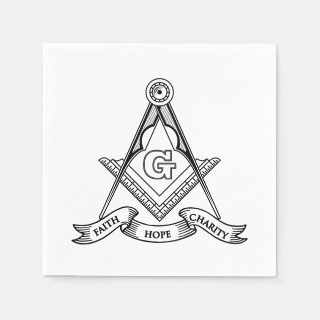 Freimaurersymbol Serviette (Vorderseite)