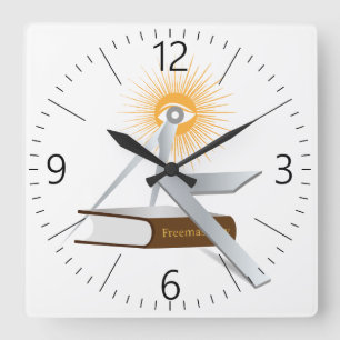 Freimaurersymbolen Quadratische Wanduhr