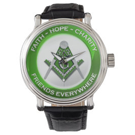 Freimaureruhr Grün Armbanduhr