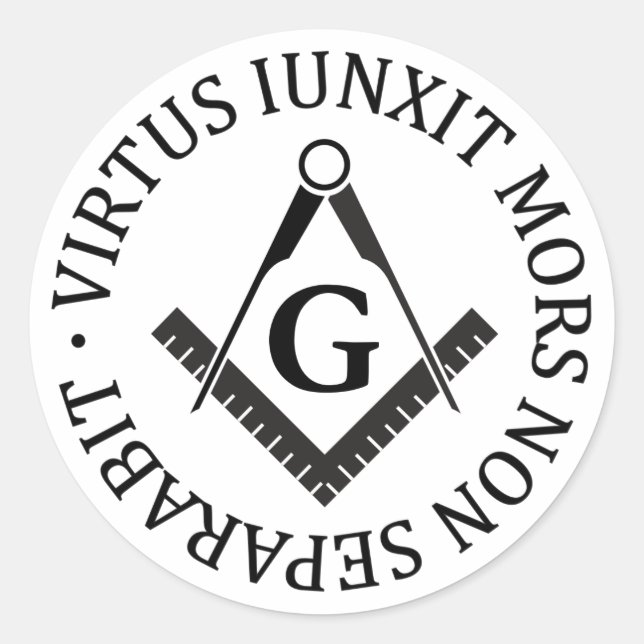 Freimaurerzeichen Runder Aufkleber (Vorderseite)