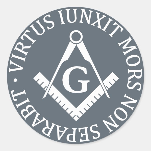 Freimaurerzeichen Runder Aufkleber (Vorderseite)