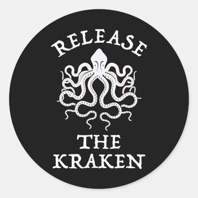 Freisetzung des Kraken Runder Aufkleber (Vorderseite)