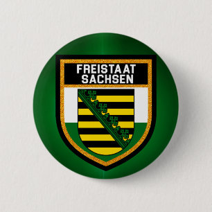 Freistaat Sachsen Flagge Button