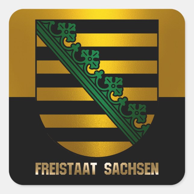 Freistaat Sachsen Quadratischer Aufkleber (Vorderseite)