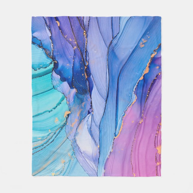 Freistehende Texturen, luxuriöse abstrakte Kunst. Fleecedecke (Vorderseite)