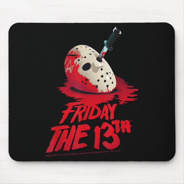 Freitag Das 13. Maskenblut-Halloween-Design Mousepad (Vorne)