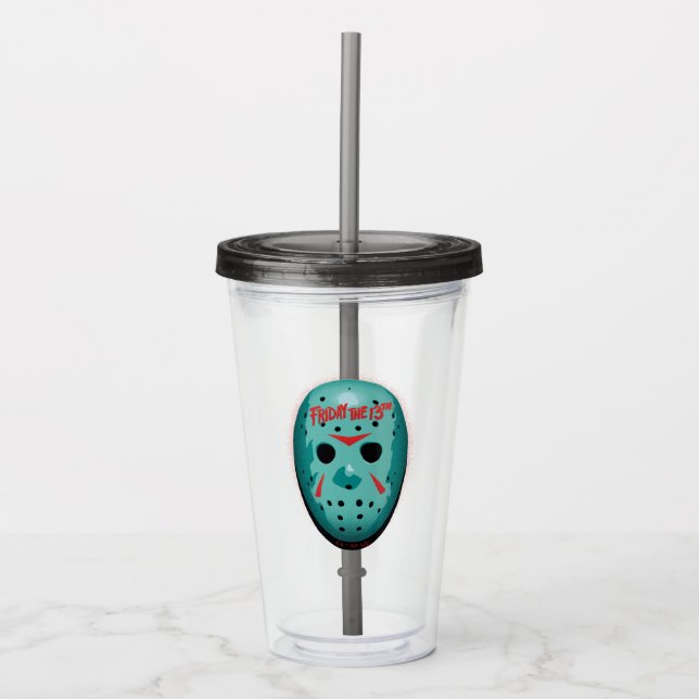 Freitag, den 13. | Blue Hockey Mask Graphic Acryltrinkbecher (Vorderseite)