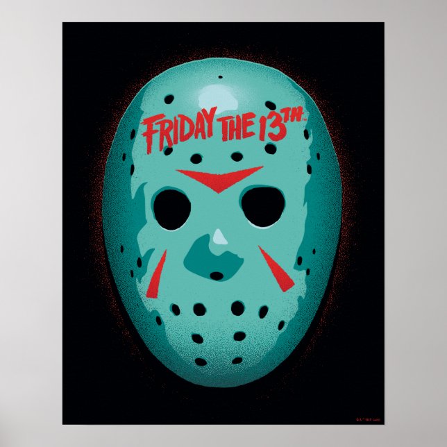 Freitag, den 13. | Blue Hockey Mask Graphic Poster (Vorne)