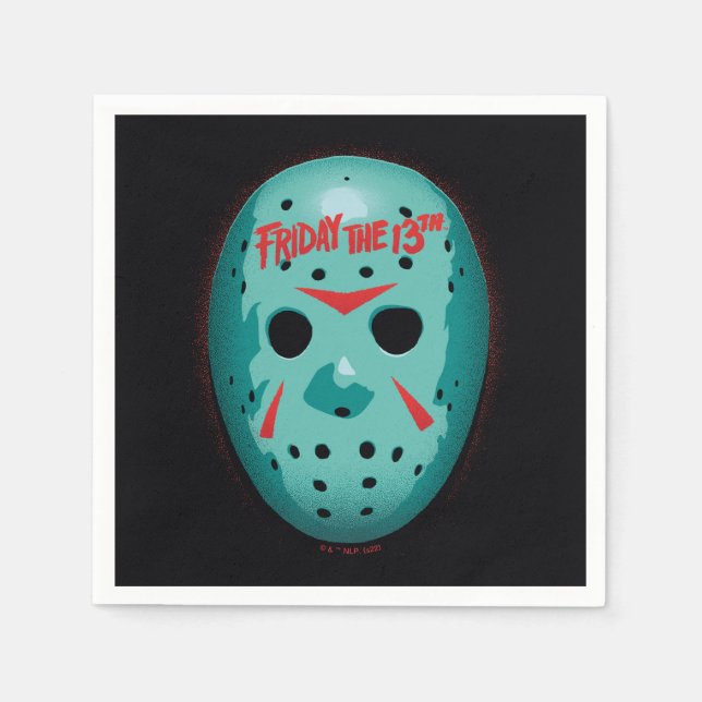 Freitag, den 13. | Blue Hockey Mask Graphic Serviette (Vorderseite)