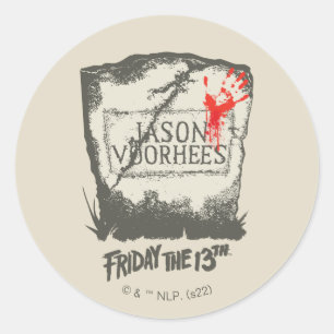 Freitag, den 13. Jason Voorhees Headstone Runder Aufkleber