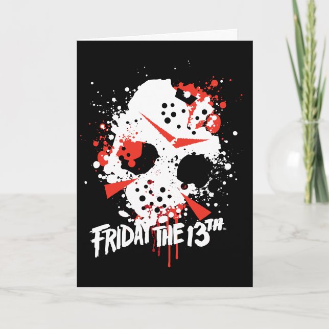 Freitag, den 13. | Paint Spritzer Hockey Mask Karte (Vorderseite)