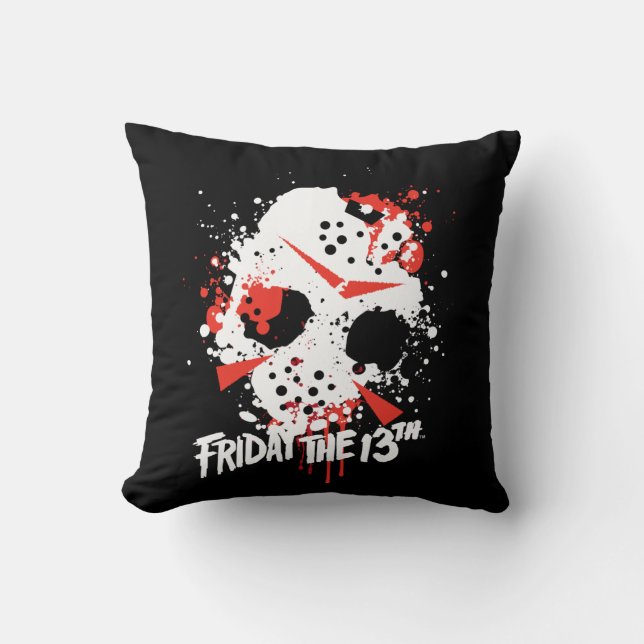 Freitag, den 13. | Paint Spritzer Hockey Mask Kissen (Vorderseite)