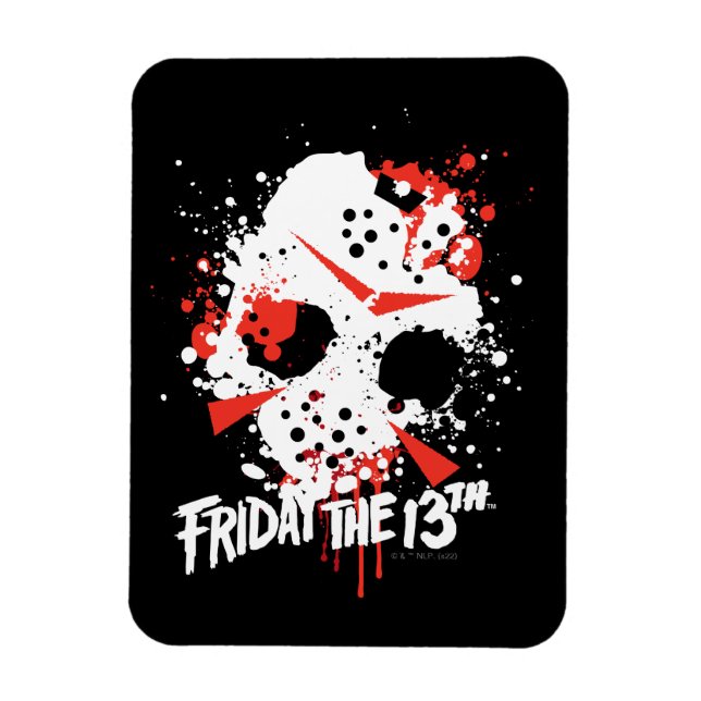 Freitag, den 13. | Paint Spritzer Hockey Mask Magnet (Vertikal)