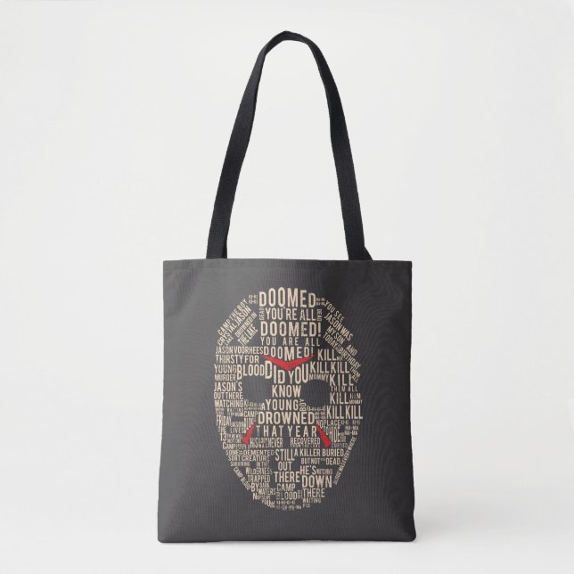 Freitag, den 13. | Typografie Hockeymaske Tasche (Vorderseite)