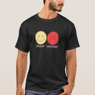 Freitag Montag Happy Face Sad Face Thumbs Down Hat T-Shirt