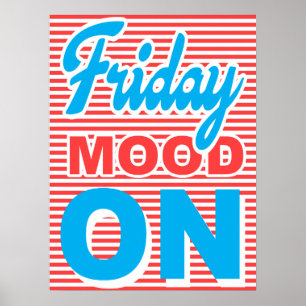 Freitag Moon, lustiges Poster, Typografie-Poster Poster
