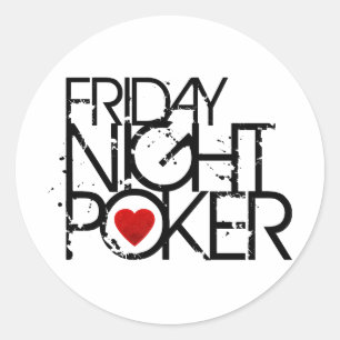 Freitagabend Poker Runder Aufkleber